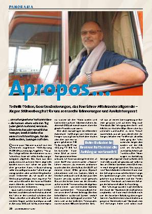 Jürgen Stührenberg erinnert sich: unvorhergesehene Vorkommnisse