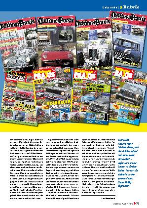 Jubiläum: 30 Jahre OLDTIMER PRAXIS