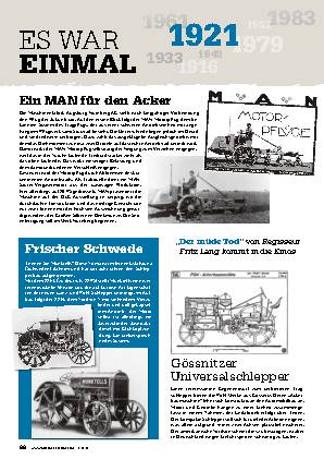 Es war einmal: das Jahr 1921