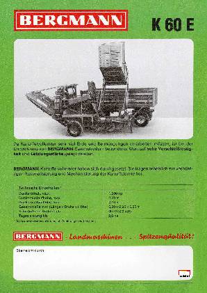 Bergmann Kartoffelvollernter K 60 E